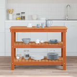 Work Bench Wax brown 110.5 x 50 x 80 cm Solid pine wood 865377