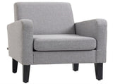 Linen-Look Boxy Armchair - Light Grey T3398P342985