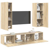 4 Piece TV Cabinet Set Sonoma Oak Engineered Wood 3078981