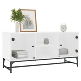 TV Cabinet with Glass Doors White 102x37x50 cm 836532