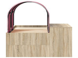 Bed with Tunnel 3 pcs Artisian Oak and Pink Engineered Wood 3423518