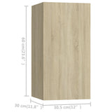 7 Piece TV Cabinet Set Sonoma Oak Engineered Wood 3079044