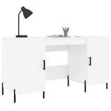 Desk White 140x50x75 cm Engineered Wood 829556