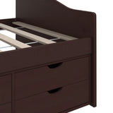 3-Seater Day Bed without Mattress Dark Brown Solid Pinewood 90x200cm 322172