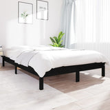 820555 Bed Frame without Mattress Black 160x200 cm Solid Wood