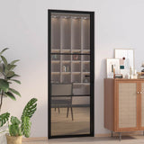 Interior Door 76x201.5 cm Black ESG Glass and Aluminium 350560