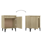 Bed Cabinets with Metal Legs Sonoma Oak 40x30x50 cm 805840