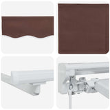 Manual Awning Frame with LEDs Brown and White 4 x 2 m 3420559