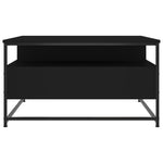 ZNTS Coffee Table Black 80x80x45 cm Engineered Wood 835289