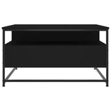 ZNTS Coffee Table Black 80x80x45 cm Engineered Wood 835289