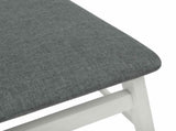 Dining Chair 2 pcs White and Grey Solid Rubber Wood 42020514