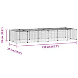 28-Panel Pet Cage with Door Black 35x35 cm Steel 3114059