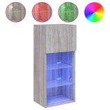 TV Cabinets with LED Lights 2 pcs Grey Sonoma 40.5x30x90 cm 837054