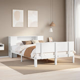 ZNTS Bookcase Bed without Mattress White 120x200cm Solid Wood Pine 3322631