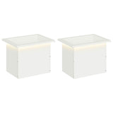 Garden Planter with LED 2 pcs White 30 x 40 x 30 cm Steel 8008073