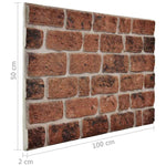 3D Wall Panels with Dark Brown Brick Design 10 pcs EPS 147197