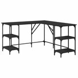 Desk Black 139x139x75 cm Engineered Wood 837592