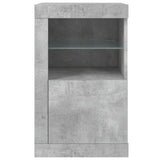 Side Cabinet with LED Lights Concrete Grey Engineered Wood 836636