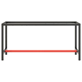 ZNTS Work Bench Frame Matte Black and Matte Red 170x50x79 cm Metal 151452