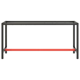 Work Bench Frame Matte Black and Matte Red 170x50x79 cm Metal 151452