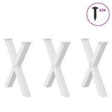Dining Table Legs X-Shaped 3 pcs White 70x cm Steel 4012989