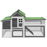 Chicken Coop Grey 186,5x58,5x113 cm Solid Wood Pine 172229