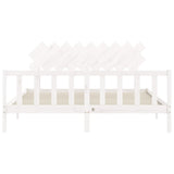Bed Frame without Mattress White Super King Size Solid Wood Pine 3193482