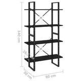Book Cabinet Black Engineered wood Book Cabinet Rectangular 806458