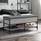 Shoe Bench Grey Sonoma 102x42x45 cm Engineered Wood 835200