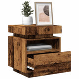 ZNTS Bedside Cabinets with LED Lights 2 pcs Old Wood 40x39x48.5 cm 857659