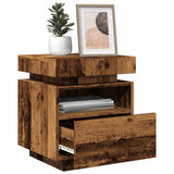 Bedside Cabinets with LED Lights 2 pcs Old Wood 40x39x48,5 cm 857659