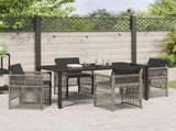 Garden Dining Set 5 pcs Grey Powder-Coated Steel 3380655