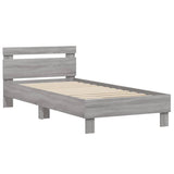 Bed Frame without Mattress with LED Lights Grey Sonoma 90x190 cm Single 838748