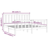 Bed Frame without Mattress Grey 200x200 cm Solid Wood 3106855