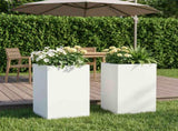 Garden Planter 2 pcs White 40 x 40 x 50 cm Cold-rolled Steel 8005361