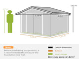 7 x 4ft Lockable Metal Garden Tool Storage Shed, Outdoor Storage Shed with Foundation and vents, T3398P313572