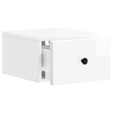Wall-Mounted Bedside Cabinet with Drawer 2 pcs High Gloss White 899114