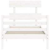 Bed Frame without Mattress White 90x200 cm Solid Wood 3195077