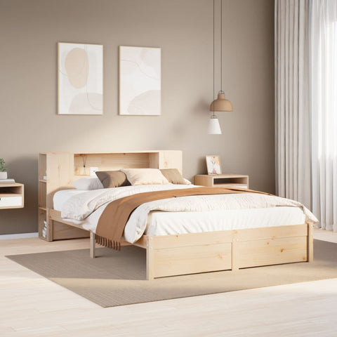 Bookcase Bed without Mattress 140x190cm Solid Wood Pine 3322355
