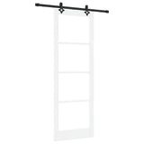 Sliding Door White 83 x 232 cm Solid Pine Wood and Glass 3332282