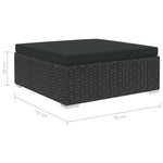 6 Piece Garden Lounge Set with Cushions Poly Rattan Black 46745