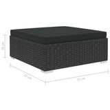 6 Piece Garden Lounge Set with Cushions Poly Rattan Black 46745