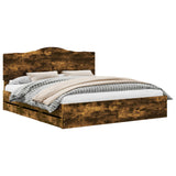 Bed Frame with Drawer Smoked Oak 180 x 200 cm Engineer Wood 3413391