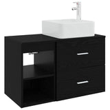 Bathroom Furniture Set 2 pcs Black Oak Engineered Wood 3403881