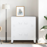 Storage Chest White Steel, plastic 75x40x80 cm Storage Chest 339626