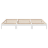 Family Bed Frame No Mattress White 240x200 cm Solid Wood Pine 3324566