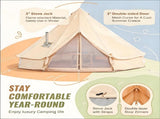 4 Seasons Canvas Bell Tent 4 M/13.12 Ft Yurt Tent with Stove Jack Breathable Family Camping Outdoor T6639P619016