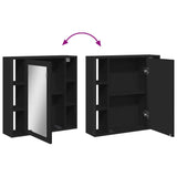 Bathroom Mirror Cabinet Black 60x16x60 cm Engineered Wood 842426