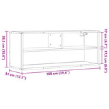 TV Cabinet Brown Oak 100x31x39.5 cm Engineered Wood and Metal 848938