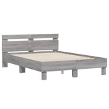 Bed Frame Grey Sonoma Engineered Wood Double Modern Bed Frame 3207432